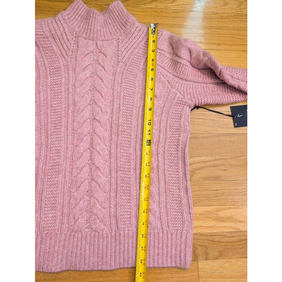 Simply Vera Vera Wang NWT Pink Cable Knit Mock Neck Sweater XS - Picture 10 of 11